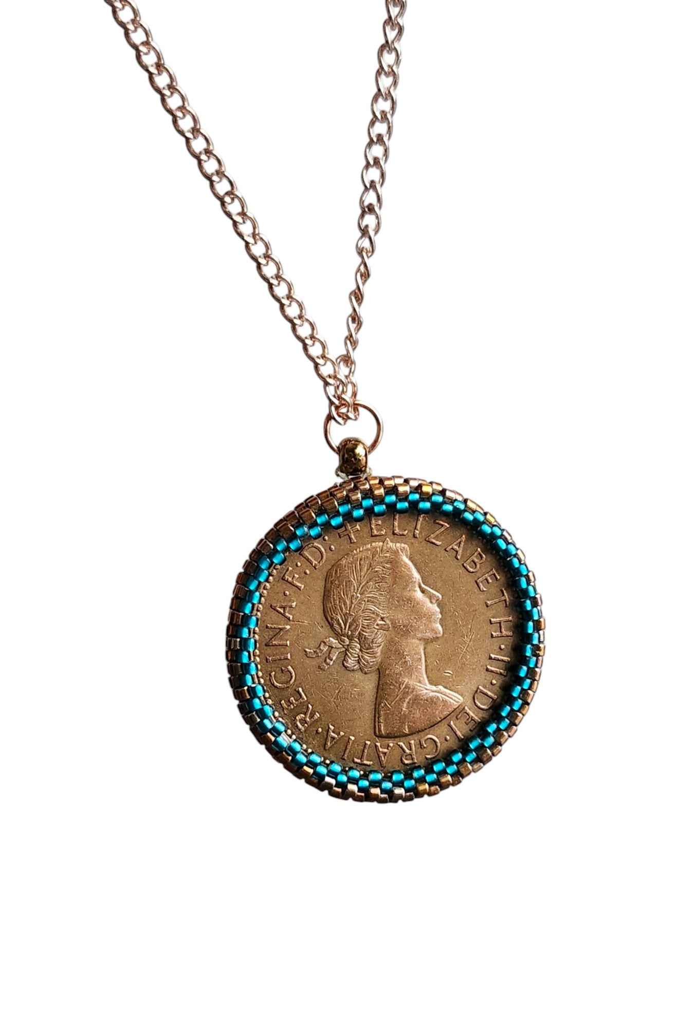 1967 British One Penny Coin Necklace