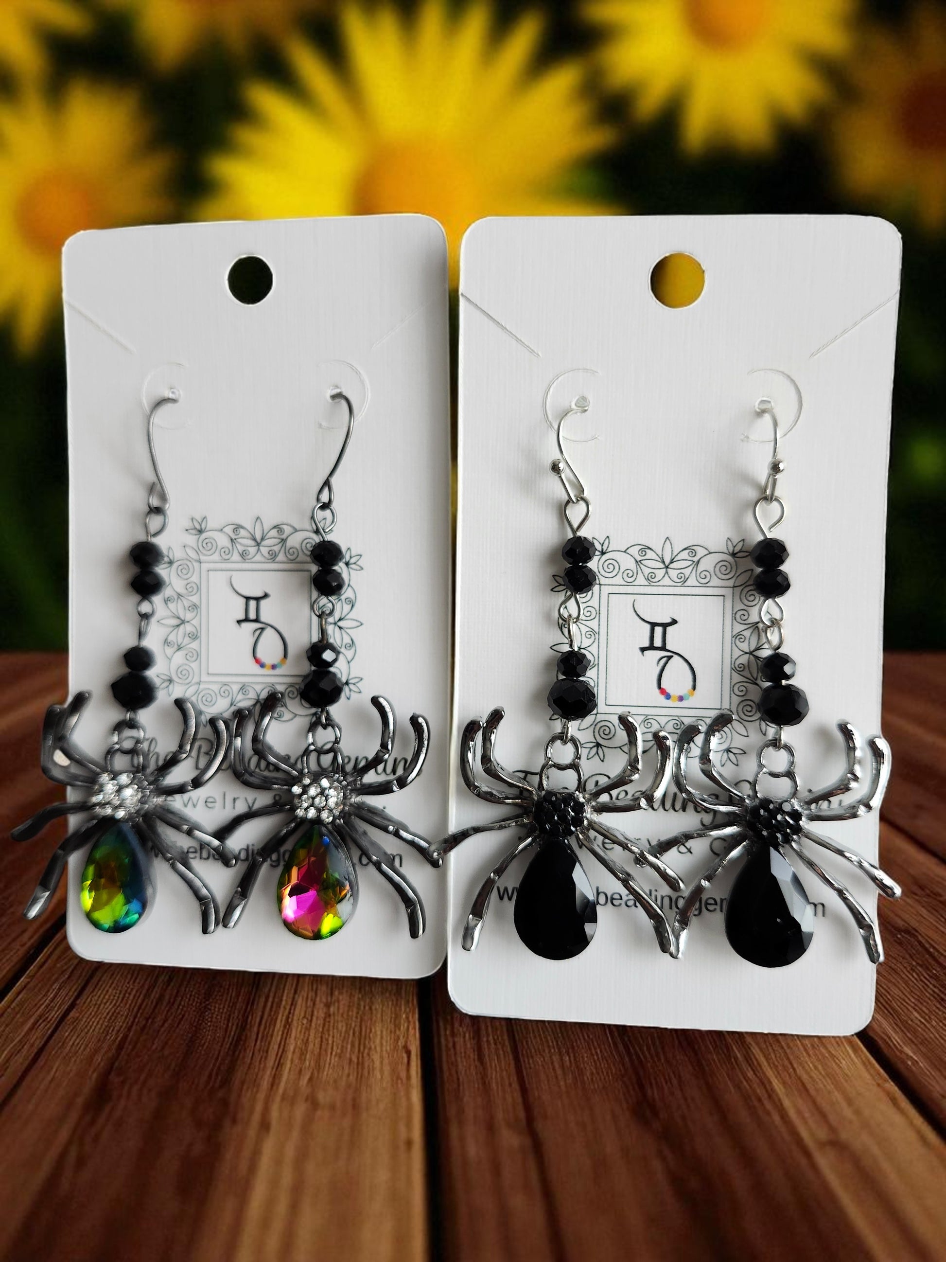 Jeweled Spider Earrings