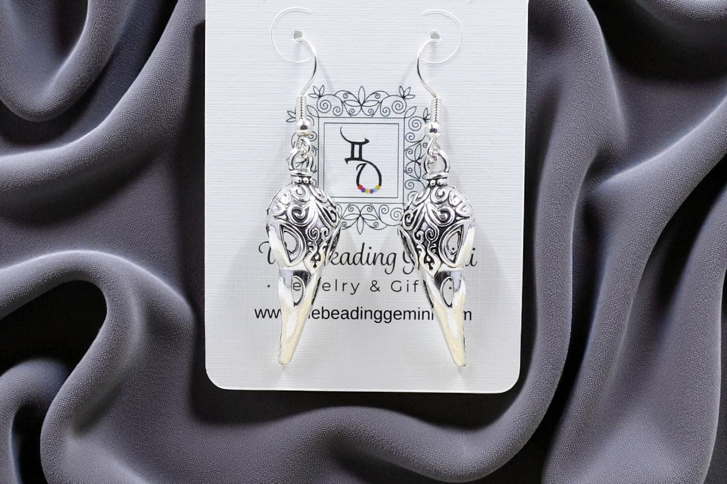 Raven Skulls in Silver