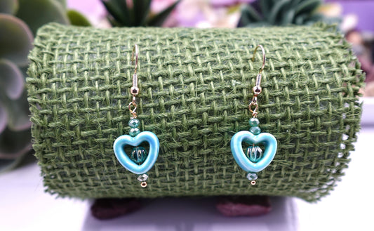 Blue Heart Earrings