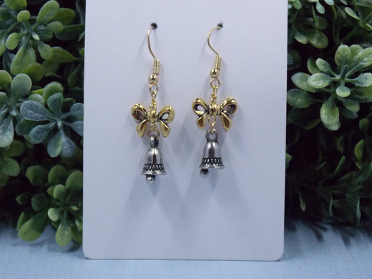Silver Bell Hoops