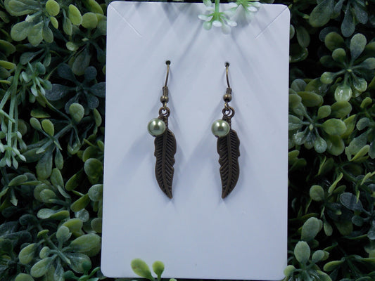 Feathers with Green Pearls