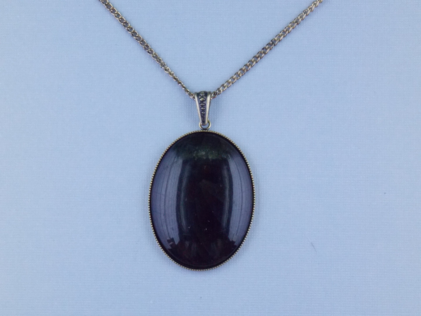 Black Natural Stone Cabochon Necklace