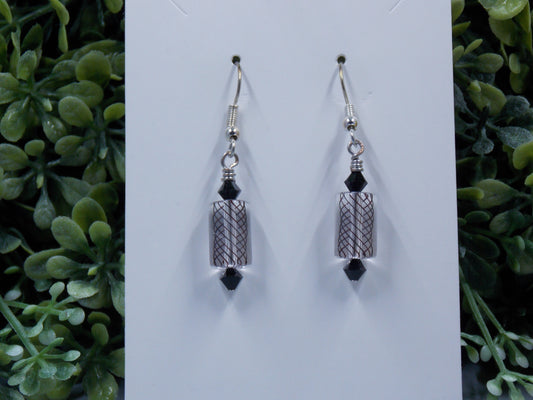 Black and White Furnace Glass Beads