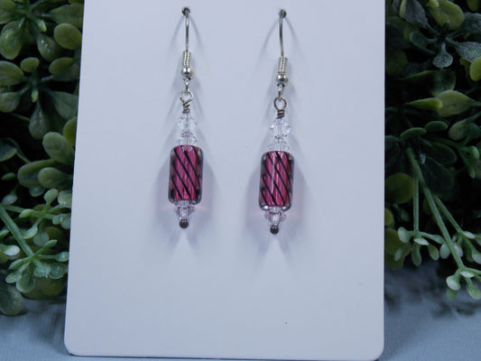 Pink and Black Furnace Glass Bangles